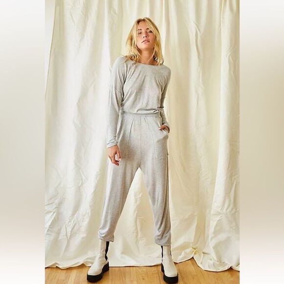 We the Free by  Free People  Lucca Jumpsuit Jumper in Grey XL NWT - Picture 1 of 16